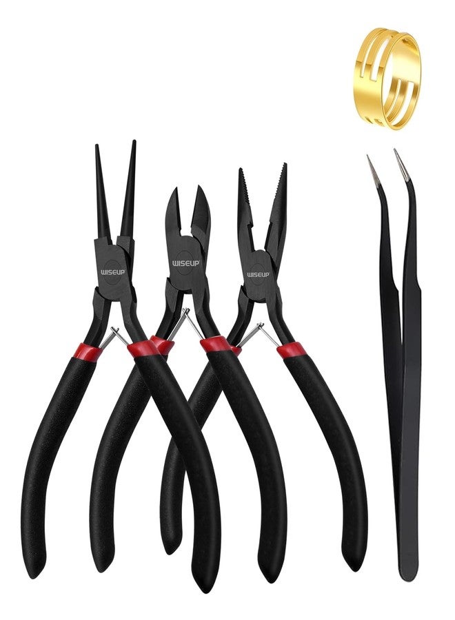WISEUP 3 Pcs Jewelry Pliers Set - Needle/Chain Nose, Round Nose and Wire Cutters for Jewelry DIY Craft，Repair & Wire Wrapping - Image 1