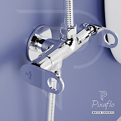 Pixaflo Curio Brass 2-in-1 Angle Valve with Wall Flange | Chrome Finish (Pack of 1) - Image 5