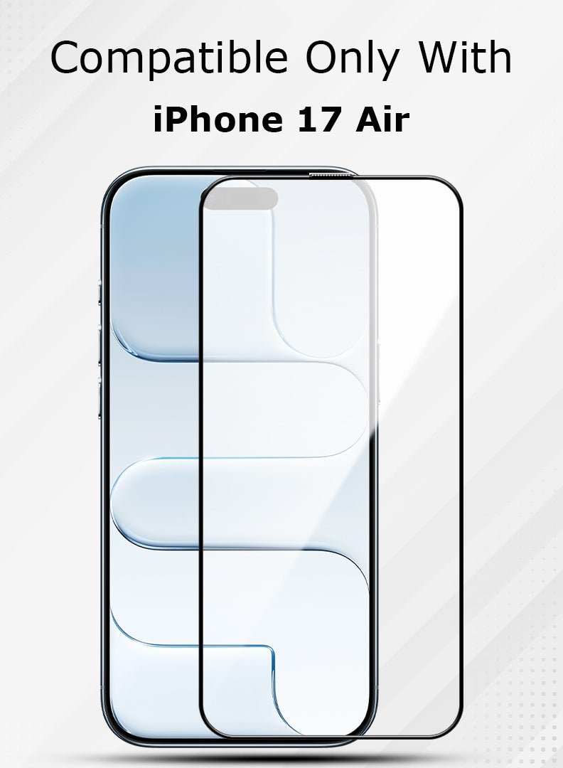 Case Up حماية شاشة لجهاز آبل آيفون 17 إير 6.5 بوصة زجاج مقسى بصلابة 9H، تركيب سهل خالي من الفقاعات، تغطية كاملة، مقاوم للخدوش وحساس للمس - Image 2