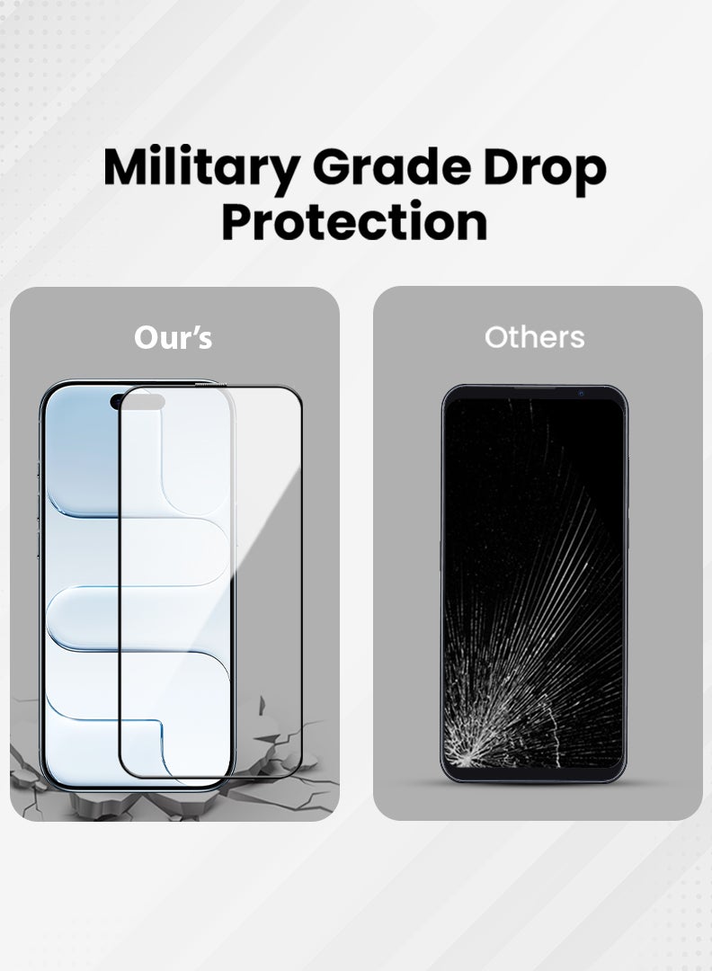 Case Up حماية شاشة لجهاز آبل آيفون 17 إير 6.5 بوصة زجاج مقسى بصلابة 9H، تركيب سهل خالي من الفقاعات، تغطية كاملة، مقاوم للخدوش وحساس للمس - Image 4