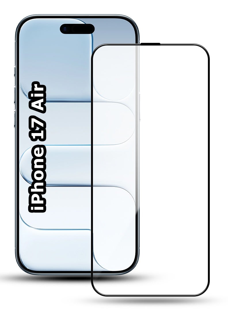 رفع القضية واقي شاشة لهاتف آيفون 17 إير مقاس 6.5 بوصة، مصنوع من زجاج مقوى بدرجة صلابة 9H، سهل التركيب وخالٍ من الفقاعات، يغطي الشاشة بالكامل، مقاوم للخدش وحساس للمس. - Image 1