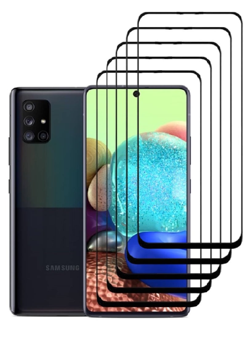 AINA 5 Pieces Tempered Glass Screen Protector 5D Designed For Samsung Galaxy A71 5G Full Glue Edge to Edge Full Screen Coverage And Bubble Free - Image 1