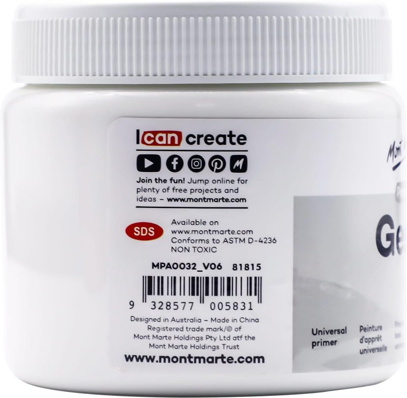 Mont Marte Premium Gesso, 500ml - Universal Primer for Acrylic and Oil Painting - Image 5