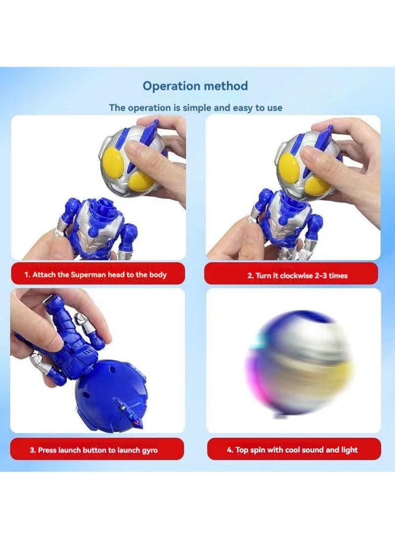 Beyblade Toy Orange Ultraman With Light And Music Suitable For Children's Birthday Party Gift - Image 3