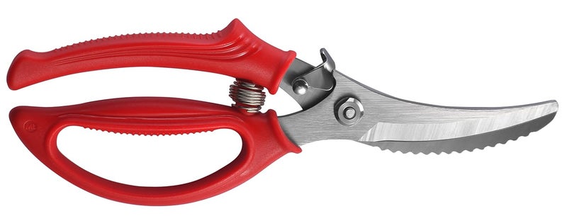 Gerior Heavy Duty Poultry Shears - Kitchen Scissors for Cutting Chicken, Poultry, Game, Meat - Chopping Vegetable - Spring Loaded - Red - Image 5