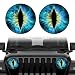 Damwot Beast Eyes Headlamp Decals for Jeep Headlights 3D Round Funny Decals for Truck Car Body Window Bumper Decoration Blue - Image 2