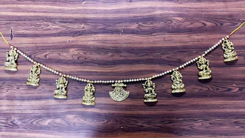 pranjals house pranjals house Handicraft Metal Door Hanging Toran Bandarwal for Home Decoration/Lakshmi Ganesha Toran Mandir Temple - Image 2
