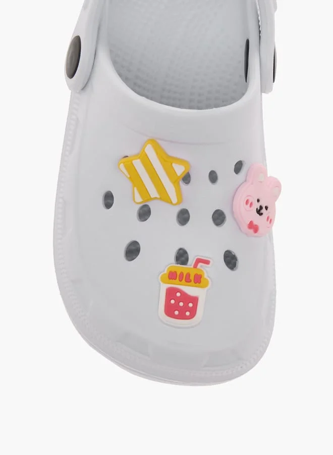 Flora Bella By Shoexpress Girls Embossed Clogs with Backstrap