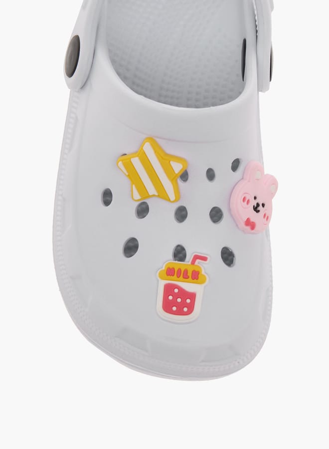 Flora Bella By Shoexpress Girls Embossed Clogs with Backstrap  - Image 4