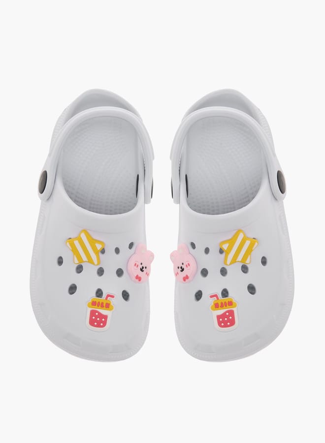 Flora Bella By Shoexpress Girls Embossed Clogs with Backstrap  - Image 2