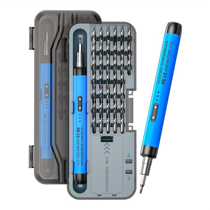 Red Electric Screwdriver Set, 46-In-1 Multifunctional Portable Tool Kit, Quiet Durable Rechargeable with High Torque for Home Use - Image 4