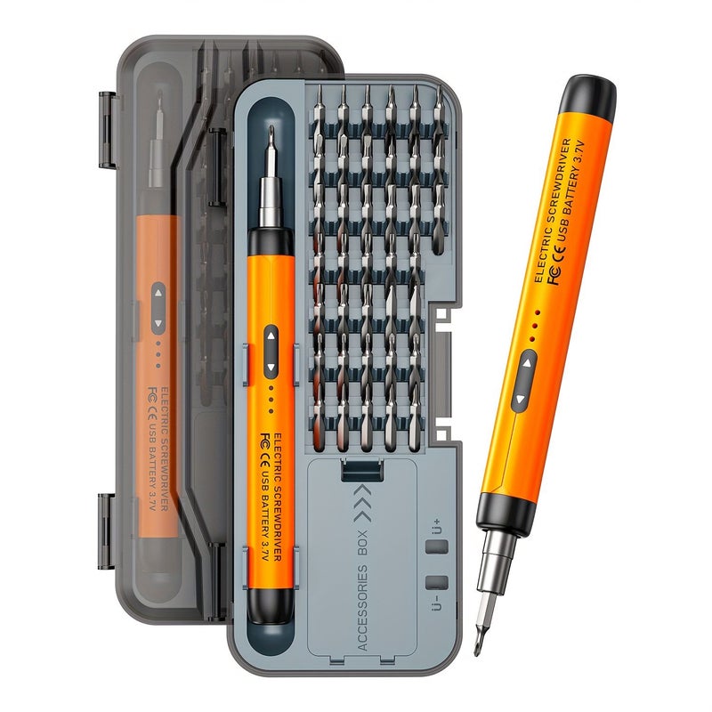 Red Electric Screwdriver Set, 46-In-1 Multifunctional Portable Tool Kit, Quiet Durable Rechargeable with High Torque for Home Use - Image 3