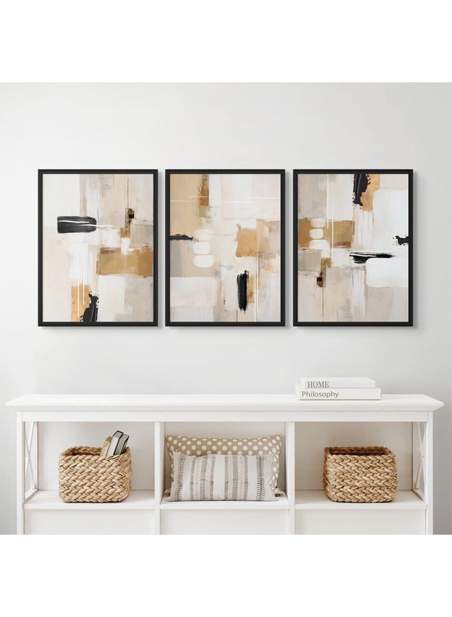 Art Decor Art Decor Framed Fine Art Set of 3 Abstract Modern Wall Art Print Vibrant Contemporary Abstract Portrait Wall Décor for Home Living Room Bedroom Office Gifting  - Image 3