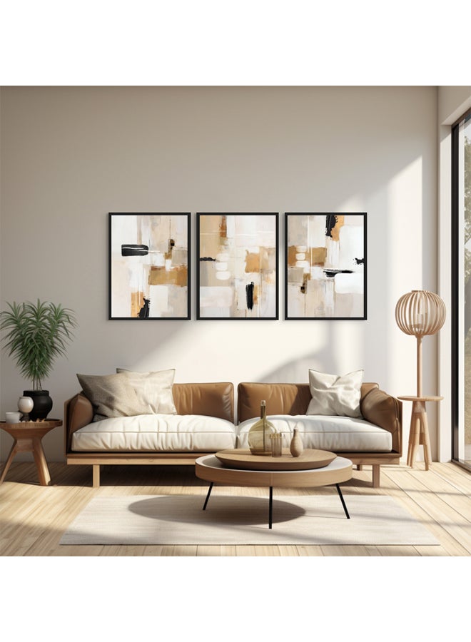 Art Decor Framed Fine Art Set of 3 Abstract Modern Wall Art Print Vibrant Contemporary Abstract Portrait Wall Décor for Home Living Room Bedroom Office Gifting - Image 2