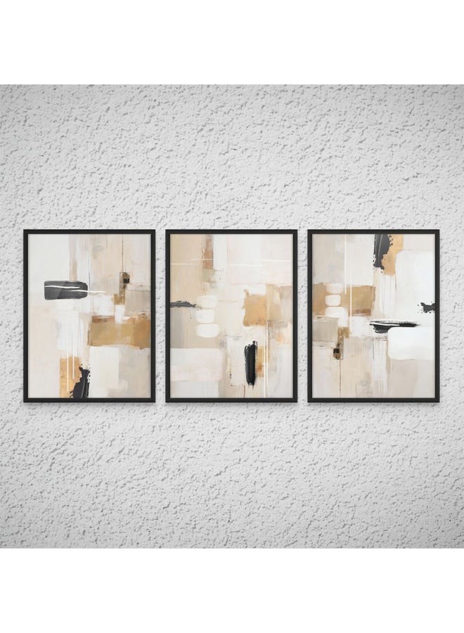Art Decor Framed Fine Art Set of 3 Abstract Modern Wall Art Print Vibrant Contemporary Abstract Portrait Wall Décor for Home Living Room Bedroom Office Gifting - Image 1