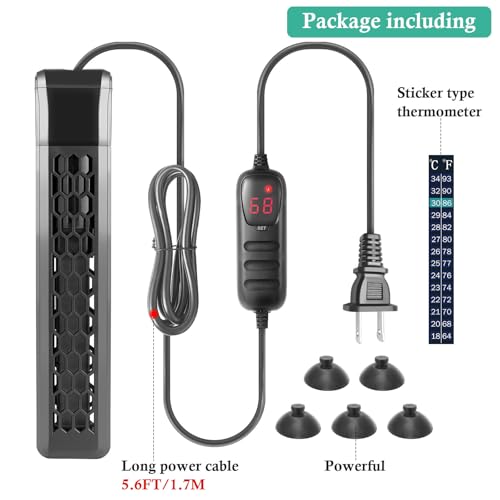 HITOP 400W Aquarium PTC Heater with Controller: Digital Heater for Fish Tank and Turtle Tank 55-100Gallon, Sturdy Heater with Removable Protective Cover - Image 3