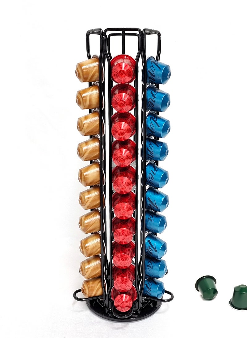 360-Degrees Carousel Coffee Pod Holder compatible with 60 Nespresso  Orginal  coffee pods  - Image 1