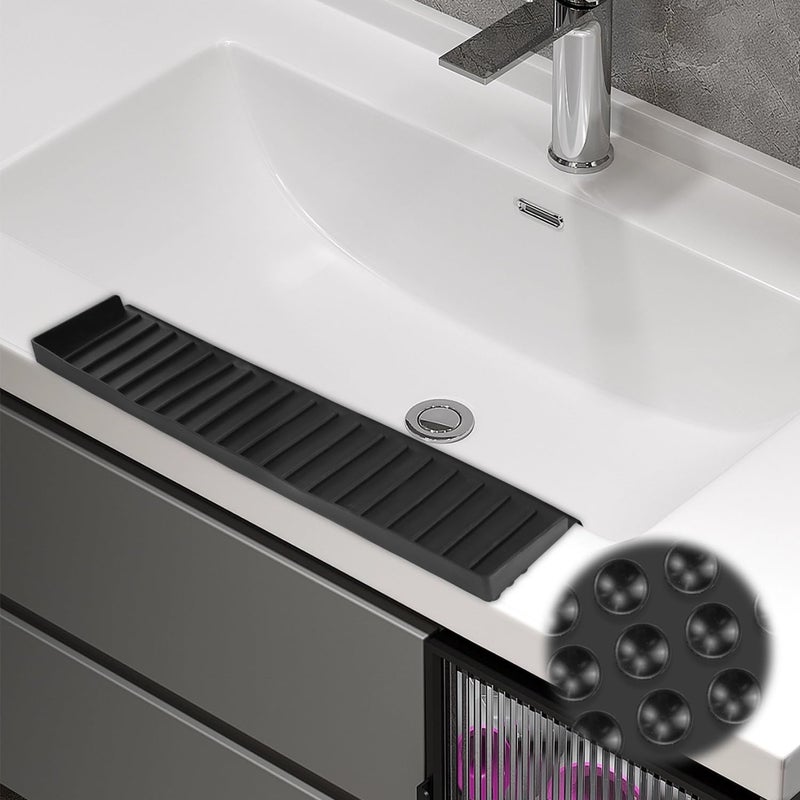 4IN x 20IN Kitchen Sink Edge ProtectorAbnaok Silicone Sink Edge Cover with Suction CupsSilicone Sink Splash Guard for Bathtub Kitchen SinkStainless Steel Granite Quartz