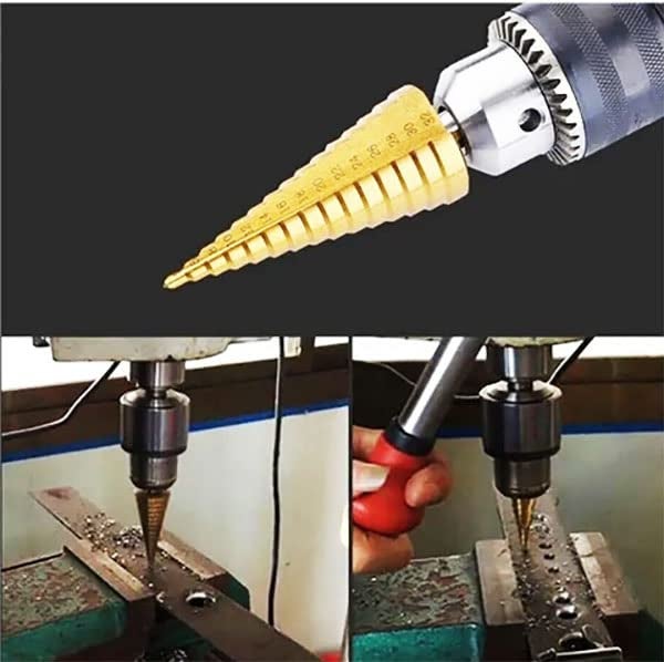 yadav Titanium Plated Step Drill Bit High Speed Steel Hole Cutter 41220 32mm for thin wood metal plate plastic plates pull grooving - Image 2
