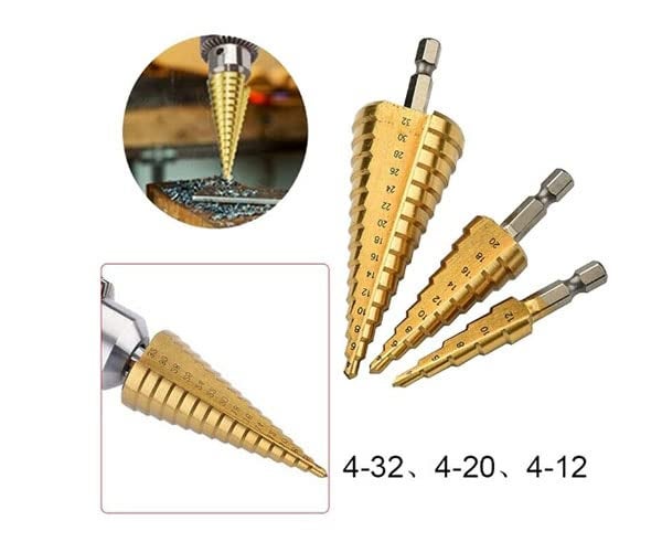 yadav Titanium Plated Step Drill Bit High Speed Steel Hole Cutter 41220 32mm for thin wood metal plate plastic plates pull grooving - Image 3