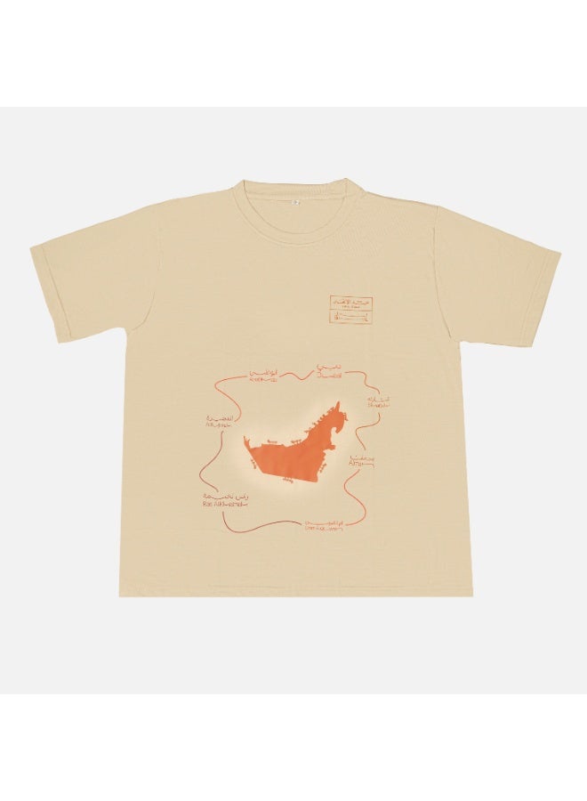 Eid Al Etihad United x Mansour UAE Map-Beige- Tshirt - Image 1