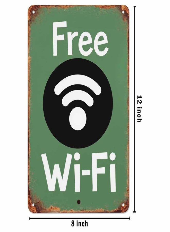 AOYEGO WiFi Tin Sign,Green Vintage Metal Tin Signs for Cafes Bars Pubs Shop Wall Decorative Funny Retro Signs for Men Women 8x12 Inch - Image 2