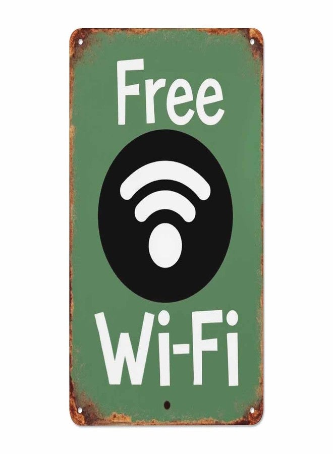 AOYEGO WiFi Tin Sign,Green Vintage Metal Tin Signs for Cafes Bars Pubs Shop Wall Decorative Funny Retro Signs for Men Women 8x12 Inch - Image 1