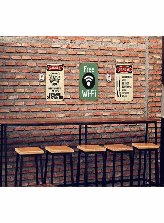 AOYEGO WiFi Tin Sign,Green Vintage Metal Tin Signs for Cafes Bars Pubs Shop Wall Decorative Funny Retro Signs for Men Women 8x12 Inch - Image 4