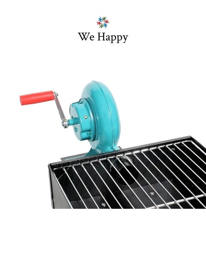 We Happy Barbecue Folding Outdoor Metal Grill with Blower Fan X Shape Stand 80 CM Large Black, Perfect for Camping, Picnic, and Easier to Carry - Image 4