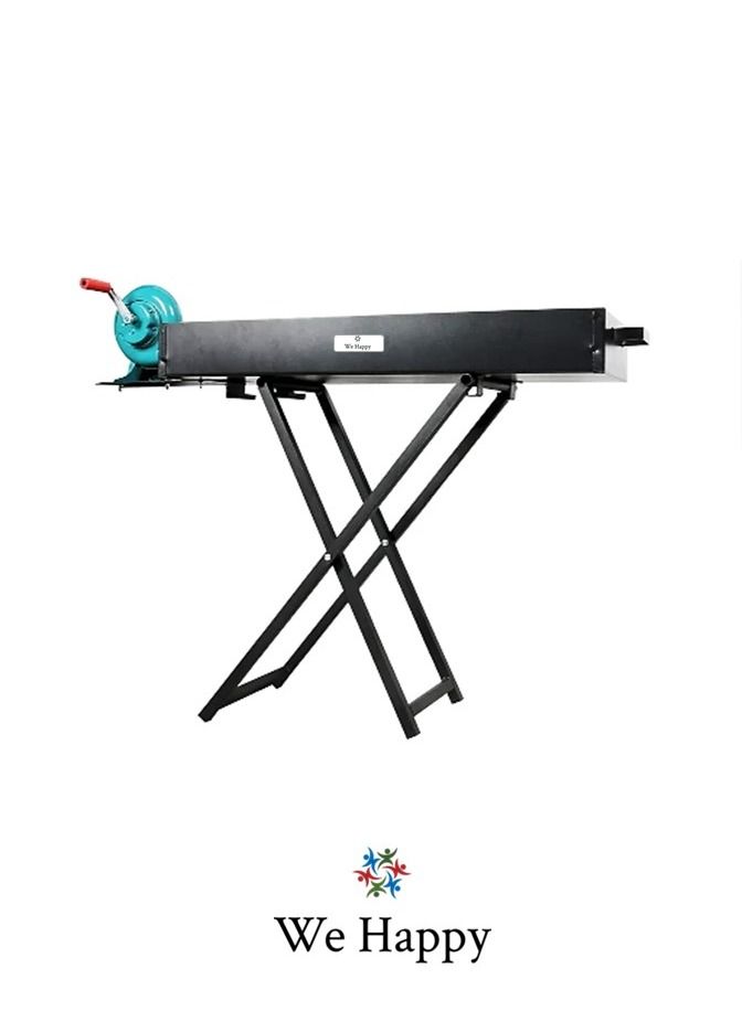 We Happy Barbecue Folding Outdoor Metal Grill with Blower Fan X Shape Stand 80 CM Large Black, Perfect for Camping, Picnic, and Easier to Carry - Image 2