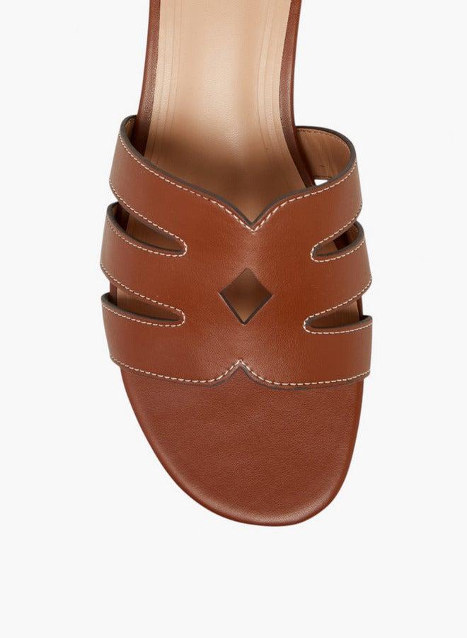 Celeste Women's Cutout Strap Slip-On Sandals with Kitten Heels - Image 4