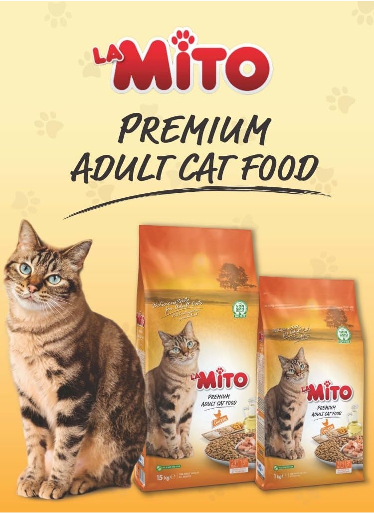 Mito Cat Adult Dry Food - Chicken Flavor - 1KG  - Image 3