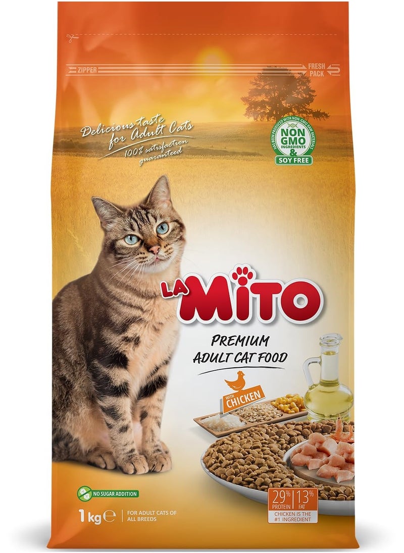 Mito Cat Adult Dry Food - Chicken Flavor - 1KG  - Image 1