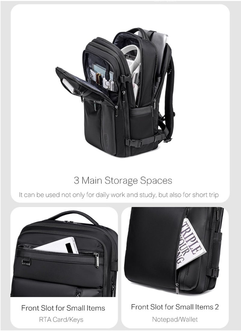 ARCTIC HUNTER Extra Large Business Travel Laptop Backpack, Expandable School Laptop Bag Office Back Bag with Laptop and Tablet Compartment for Men, Black  - Image 5