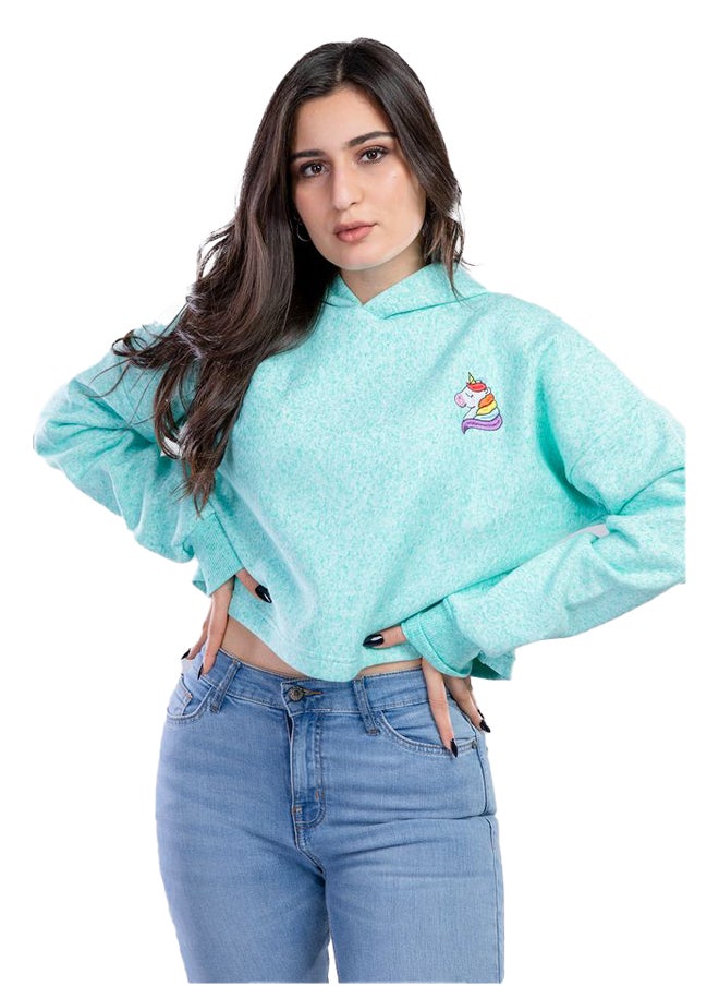Youthful - Unicorn cropped sweatshirt - Image 1