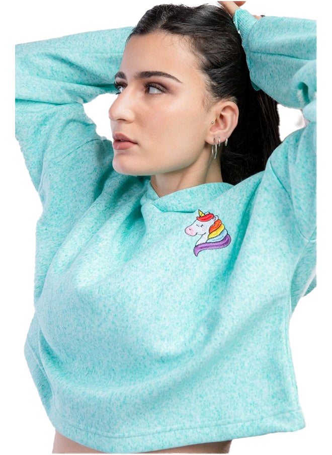 Youthful - Unicorn cropped sweatshirt - Image 1