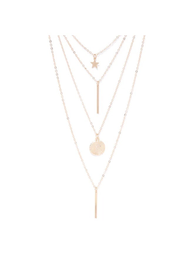 Osluxe Exclusive Star & Coin Multi-Layered Necklace – OSL-104 - Image 2