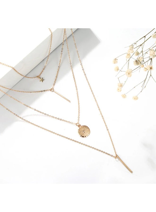 Osluxe Exclusive Star & Coin Multi-Layered Necklace – OSL-104 - Image 3
