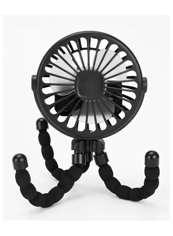 Baby Stroller Fan Portable Clip On USB Rechargeable Quiet Adjustable Cooling Fan for Baby Strollers Prams Car Seats Travel Outdoor