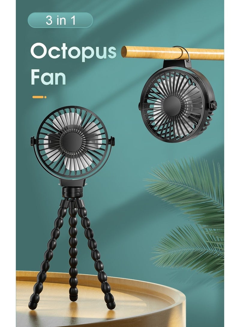 Baby Stroller Fan Portable Clip On USB Rechargeable Quiet Adjustable Cooling Fan for Baby Strollers Prams Car Seats Travel Outdoor