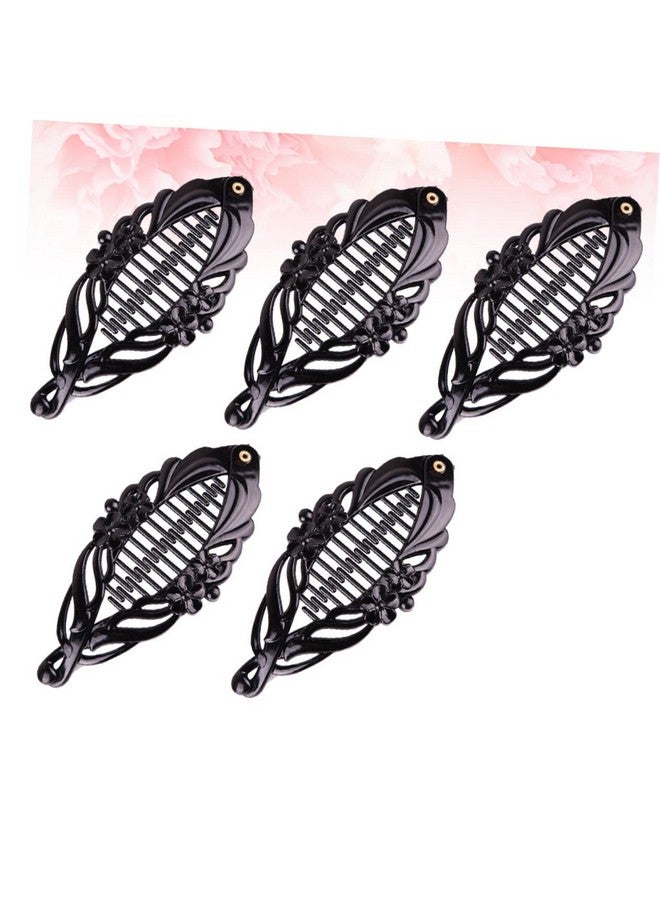 minkissy 5Pcs Banana Hair Clips Banana Clip For Thick Hair Women Hairpins Ponytail Fancy Black Hair Piece Hair Ponytail - Image 3