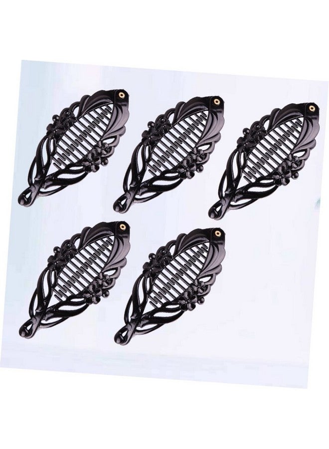 minkissy 5Pcs Banana Hair Clips Banana Clip For Thick Hair Women Hairpins Ponytail Fancy Black Hair Piece Hair Ponytail - Image 4