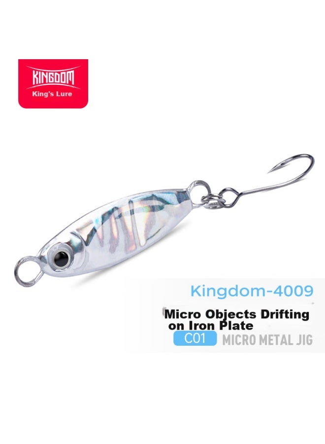 King Lure King Bait, Micro Bait, Artificial Bait, Drift Iron Plate, Long-distance Casting, 2 Pieces Per Pack, Horse Mouth White Strip, Lophius Imitation Bait, 3 Grams-c01 - Image 1
