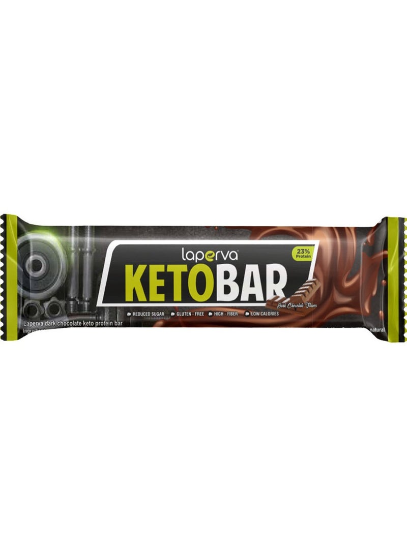 Laperva Laperva Keto Bar, Dark Chocolate, 1 Bar - Low Carb Protein Bar, Gluten-Free, Keto Friendly with Rich Fiber, Suitable for Vegetarians 