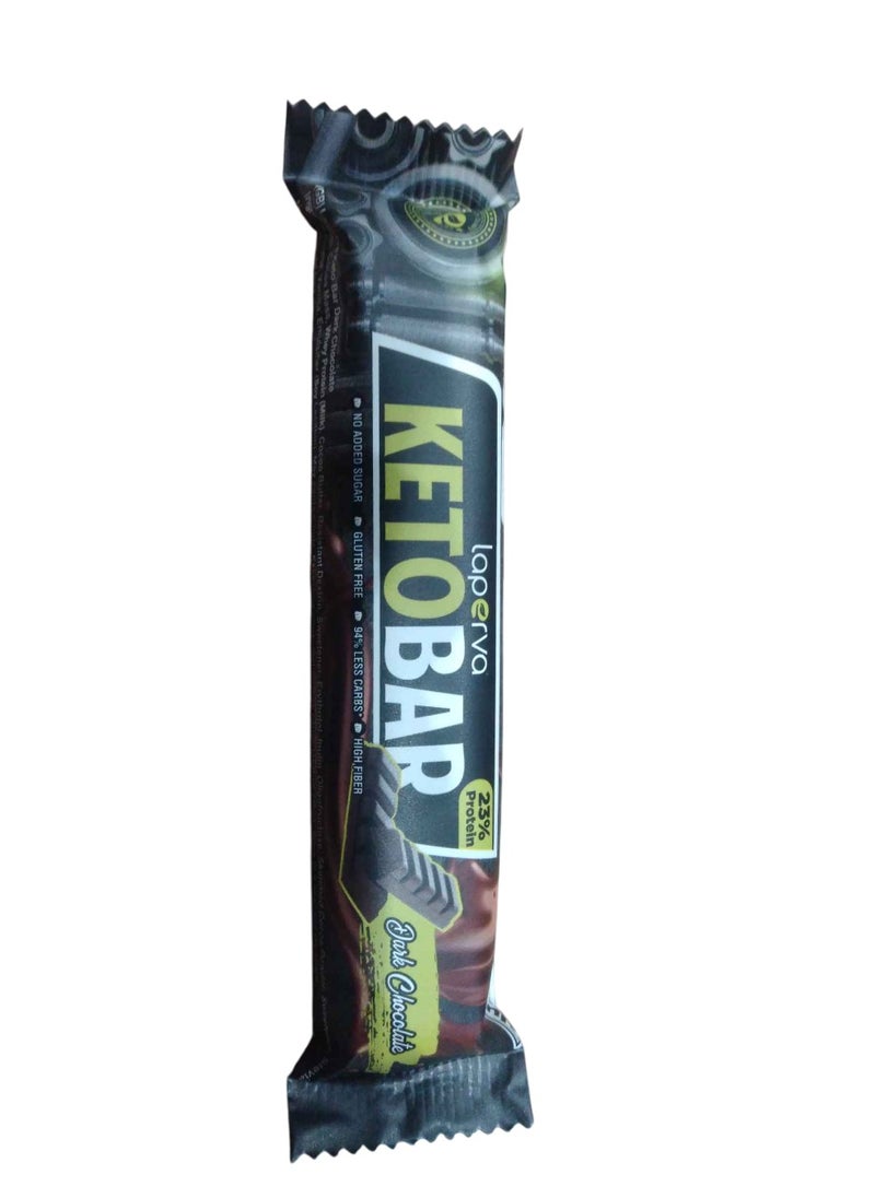 Laperva Laperva Keto Bar, Dark Chocolate, 1 Bar - Low Carb Protein Bar, Gluten-Free, Keto Friendly with Rich Fiber, Suitable for Vegetarians  - Image 1