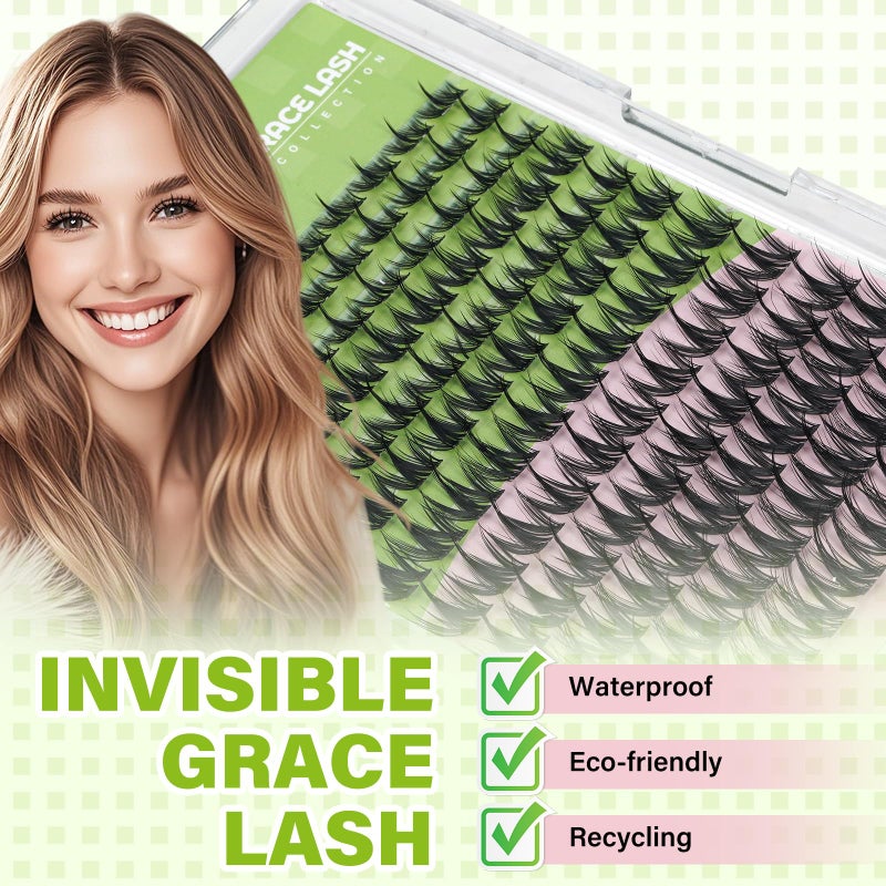 KEYYOU Fairy Chispa Lash Clusters Eyelash Extension D Curl 120Pcs Eyelash Extension Wispy Natural Invisible Band Lash with Waterproof DIY Lash at Home(Fairy Chispa-D-8-18MIX) - Image 3