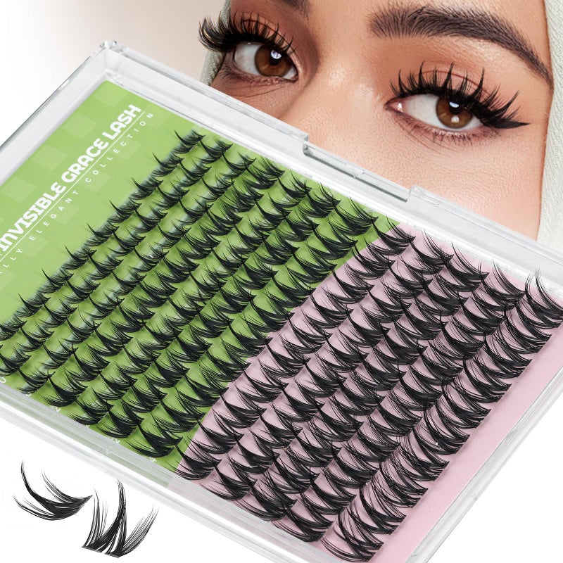 KEYYOU Fairy Chispa Lash Clusters Eyelash Extension D Curl 120Pcs Eyelash Extension Wispy Natural Invisible Band Lash with Waterproof DIY Lash at Home(Fairy Chispa-D-8-18MIX) - Image 1