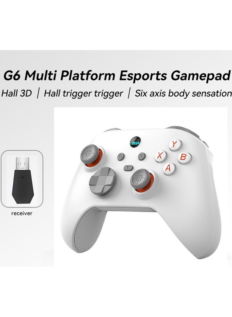 BSP Classic Gamepad BSP G6 Wireless Game Controller for Switch / PC / iOS / Android with 2.4G Receiver, Hall Joystick/Hall trigger, TURBO Continuous Transmission, Asymmetric Double Vibration Motor, 6-Axis Gyroscope, Programmable Back Buttons, Anti Slip Texture - Image 1