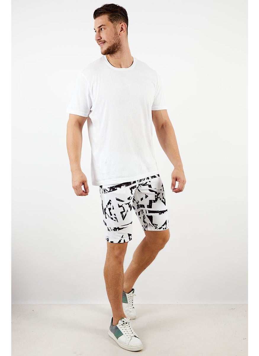 Men Regular Fit Allover Print Shorts, White and Navy - pzsku/Z68826D7F5AFF418499EFZ/45/_/1736086075/68d4bfc9-252d-4fcf-94b7-3bcc5ddb742d