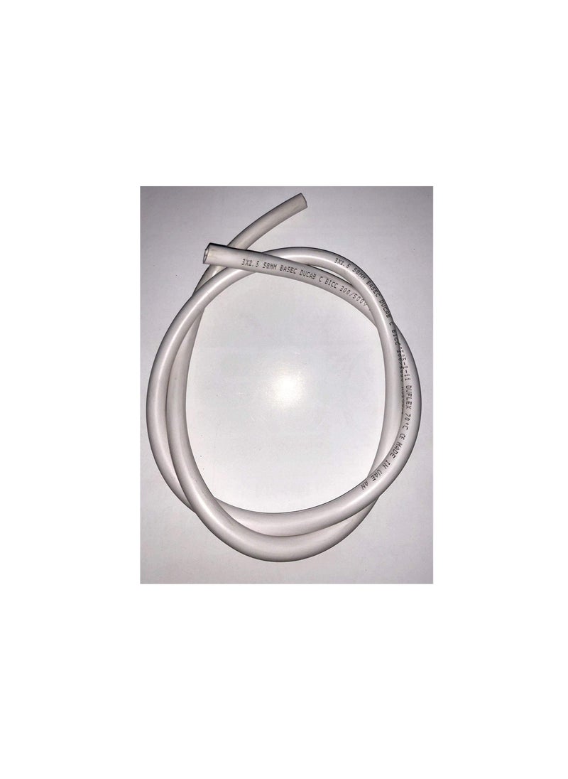 PVC Ducab Pvc Flexible Cable 3 x 2.5 mm x 10 Meter, Full Copper- White (for Use Water Heater,Lighting, Power Extension etc.)  - Image 1